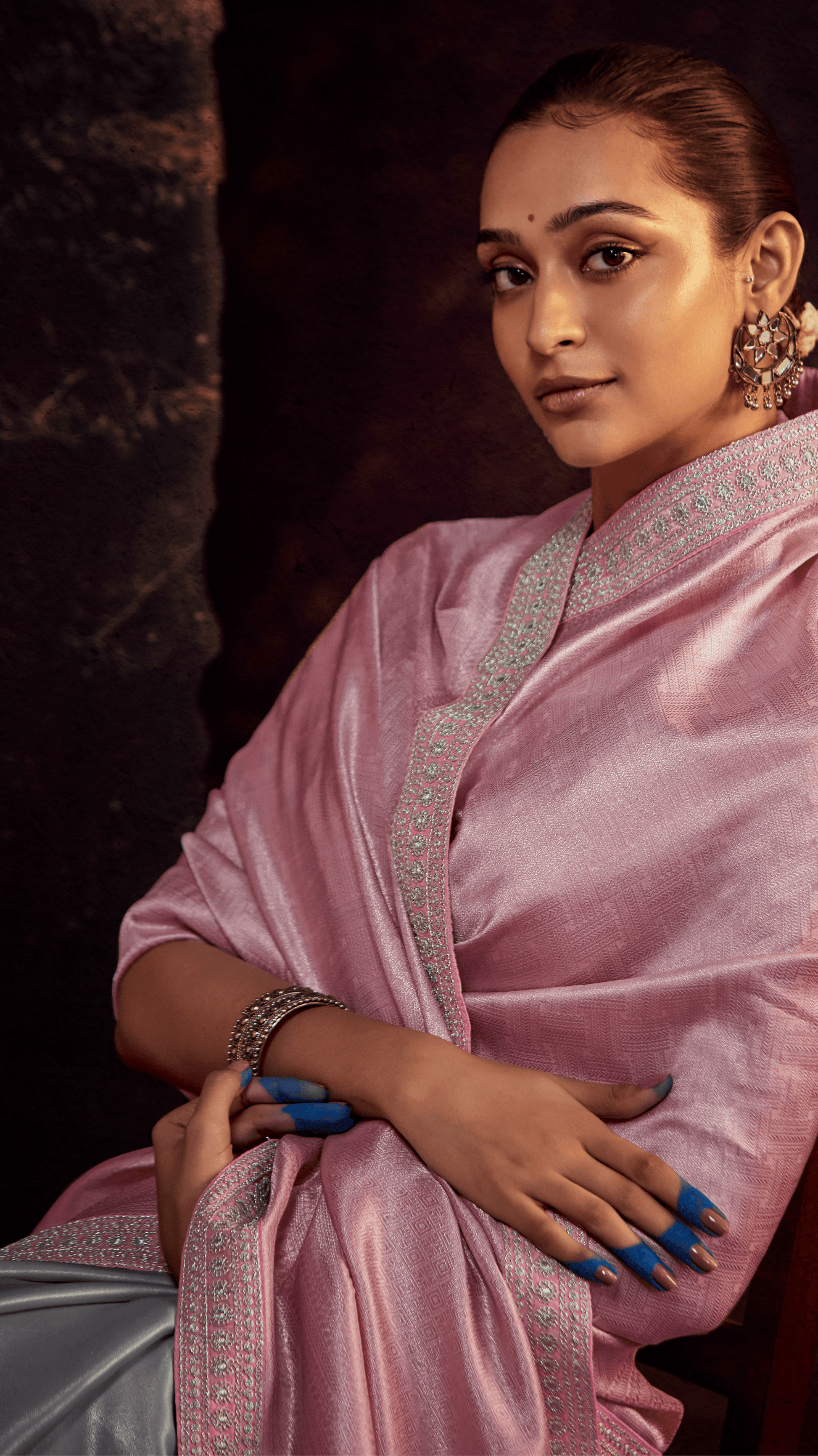 TWILIGHT ELEGANCE – PINK & GRAY KANJIVARAM SILK SAREE - Kimora.in