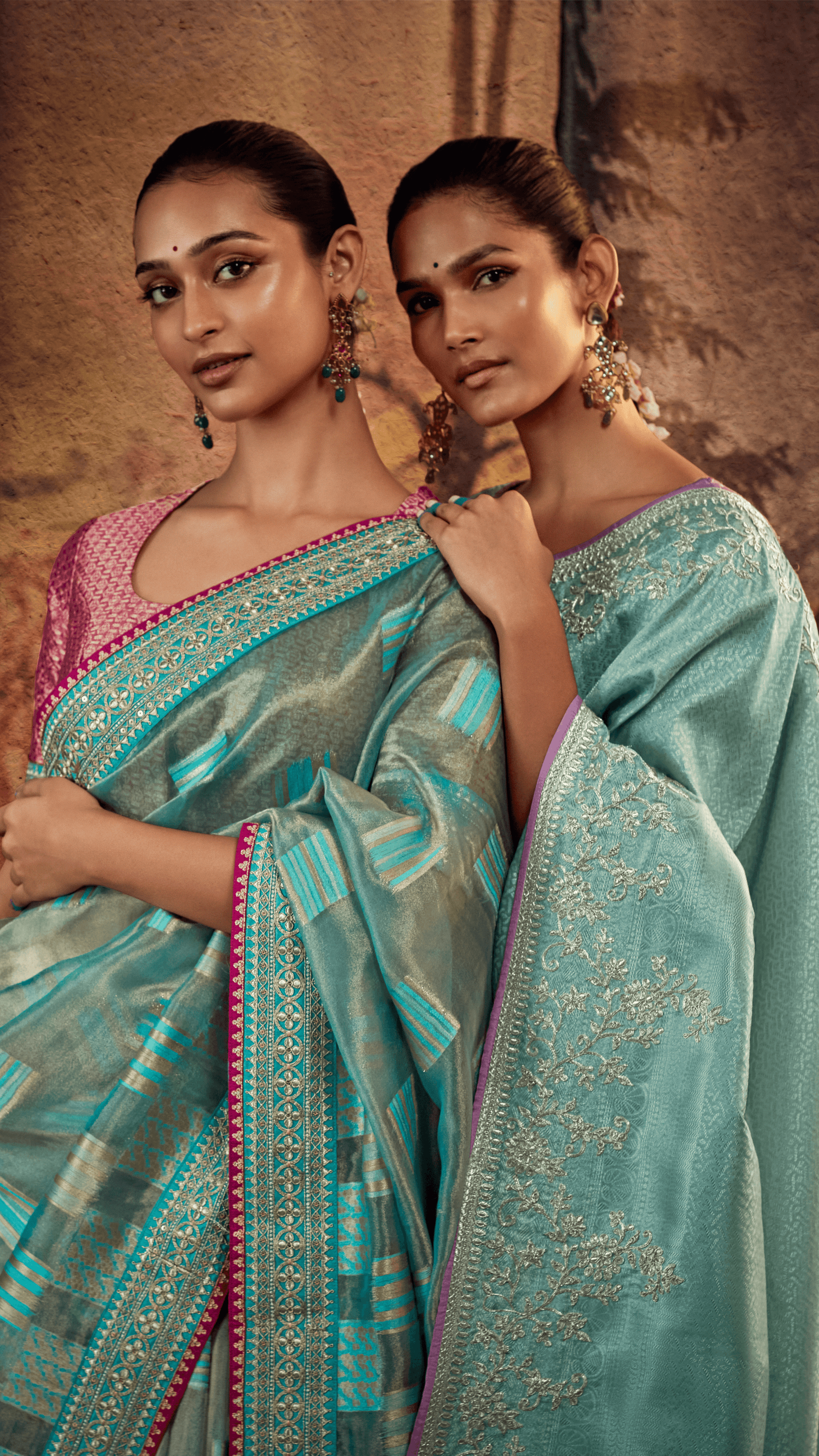 ROYAL RADIANCE – BLUE JACQUARD SILK SAREE WITH RICH RED BORDER - Kimora.in