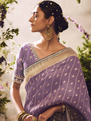 Lavender Silk Saree