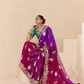Shaded Purple & Pink Tussar Silk Saree