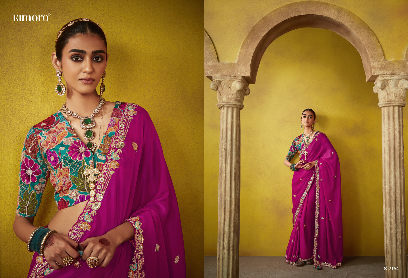 Regal Magenta Elegance: A Timeless Saree of Opulence