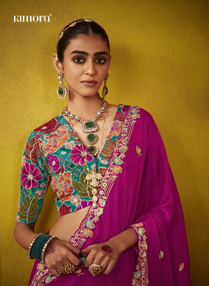 Regal Magenta Elegance: A Timeless Saree of Opulence