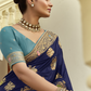 Royal Blue Silk Saree with Elegant Golden Work