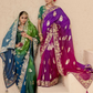 Peacock Green & Royal Blue Tussar Silk Saree