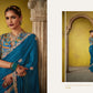 Regal Blue Saree with Intricately Embroidered Blouse