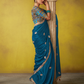 Regal Blue Saree with Intricately Embroidered Blouse