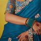 Regal Blue Saree with Intricately Embroidered Blouse