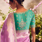 The Royal Orchid: A Banarasi Masterpiece in Lavender & Teal