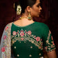 Elegant Silver Grey Banarasi Silk Saree with Red-Pink Floral Thread & Sequin Work