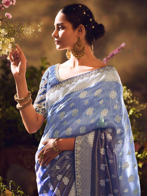 The Cerulean Symphony: A Sky Blue Dream with Silver Splendor
