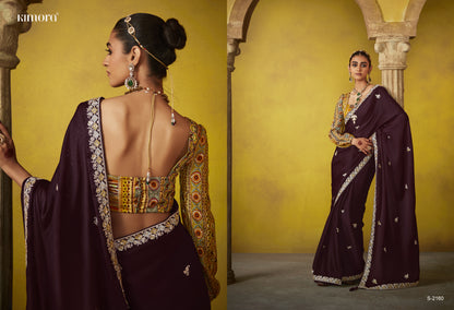 Royal Deep Purple Saree with an Intricately Embroidered Blouse