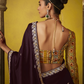 Royal Deep Purple Saree with an Intricately Embroidered Blouse