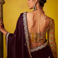 WINE ELEGANCE – EMBROIDERED SAREE WITH HERITAGE BLOUSE