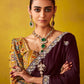 WINE ELEGANCE – EMBROIDERED SAREE WITH HERITAGE BLOUSE