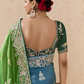 Peacock Green & Royal Blue Tussar Silk Saree