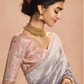 Lavender Kanjivaram Silk Saree with Blush Pink Embroidered Blouse – Perfect for Weddings & Festive Wear