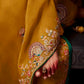 MUSTARD YELLOW DESIGNER ORGANZA SILK SAREE