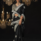 Black Kanjivaram Silk Saree with Intricate Silver Zari Embroidery - Kimora Exclusive