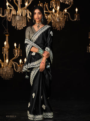 Midnight Majesty – Black Silk Saree