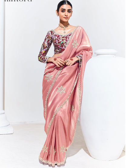 peach Dream – Elegant Peach Saree in Soft Silk Finish for Timeless Occasions