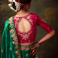 EMERALD GREEN DESIGNER ORGANZA SILK SAREE