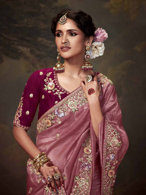 ROSE DESIGNER ORGANZA SILK SAREE