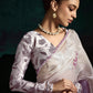 Elegant Purple Shade Saree with Classic White Silk Blouse