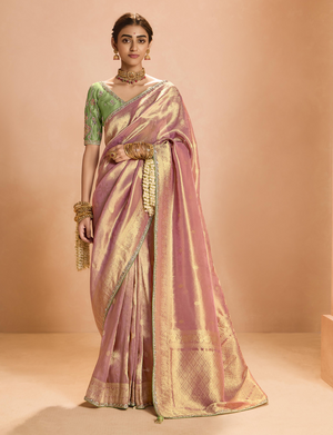Blush Pink Kanjivaram Silk Saree