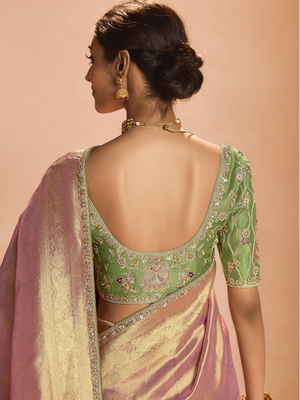 Blush Pink Kanjivaram Silk Saree