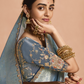ELEGANT GREY KANJIVARAM SILK SAREE WITH EMBROIDERED BLOUSE