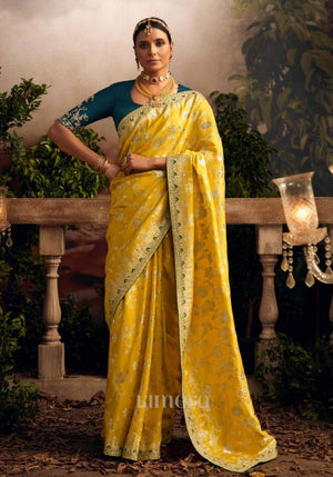 Shehnaz Silk Saree In Yellow