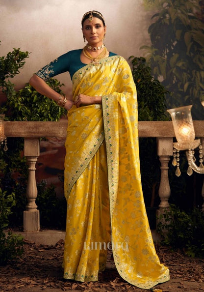 Shehnaz Silk Saree In Yellow