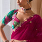 Raaya Pink Organza Silk Saree with Floral Embellishments