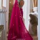 Raaya Pink Organza Silk Saree with Floral Embellishments