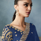 Navy Blue Tissue Embroidered Fancy Heavy Border Saree