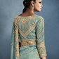 Sea Green Tissue Embroidered Fancy Heavy Border Saree