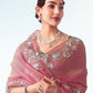 Nazakat Primium Organza Saree In Pink