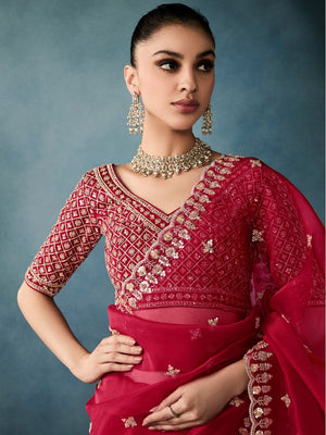Rajsi Pure Tissue Silk saree In Red