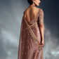 Peach Pure Tissue Silk Saree with Designer Blouse