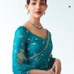 Mohar Premium Tissue Zari  Saree In Turquoise