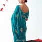 Mohar Premium Tissue Zari  Saree In Turquoise