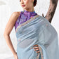 Vyana Raw Silk Delicate Embroidery Saree In Powder Blue