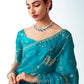 Mohar Premium Tissue Zari  Saree In Turquoise