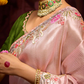 Pink Banarasi Viscose Saree with See green Blouse