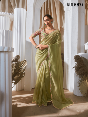 Sea Green Organza Saree: Effortless Elegance for Every Occasion