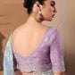 Light Blue Fancy Fabric Saree with Thread & Sequin Work and Lavender Blouse