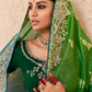 Shaded Green & Yellow Tussar Silk Saree