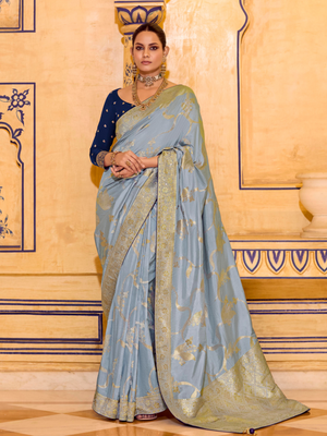 Swarna Silk Banarasi Saree In Grey