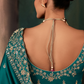 Teal Fancy Silk Saree with Heavy Embroidery and Matching Blouse
