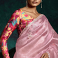 PINK DESIGNER ORGANZA SAREE  – A BLUSH OF ELEGANCE